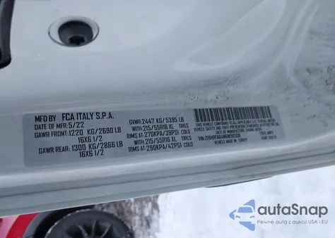 2022 Ram Promaster City Cargo Van from USA, damaged, VIN ZFBHRFAB4N6W98308